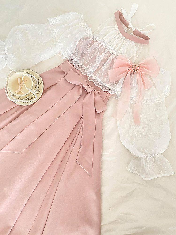 Vestido Maxi Rosa Clássico Jap - Japanese Tea avaliação e preço